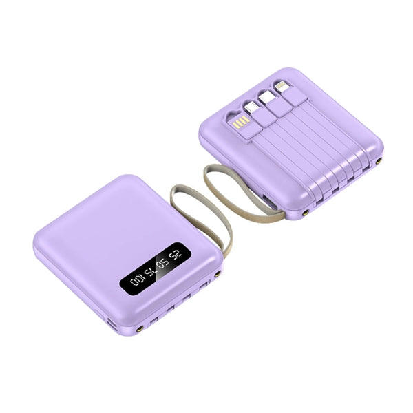 10000mAh Power Bank With Built-In Cables