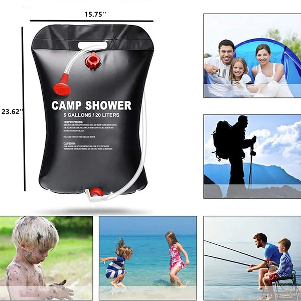 Portable 20L Solar Camping Collapsible Shower Bag