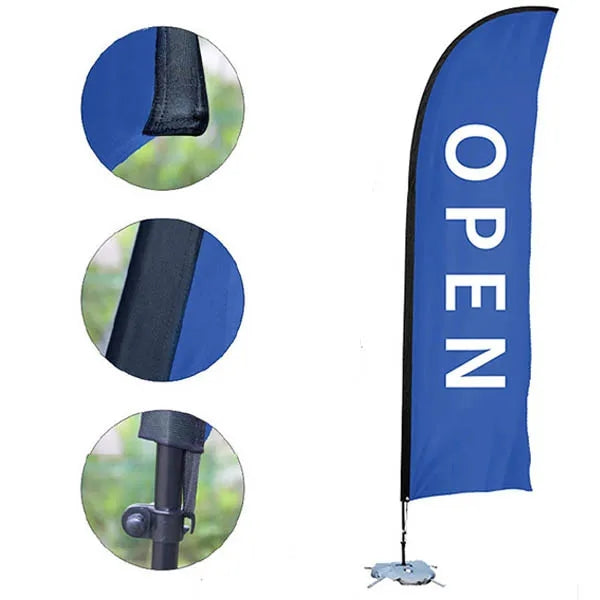 Knife Flag Set with Poles, Ground Stake, and Water Bag