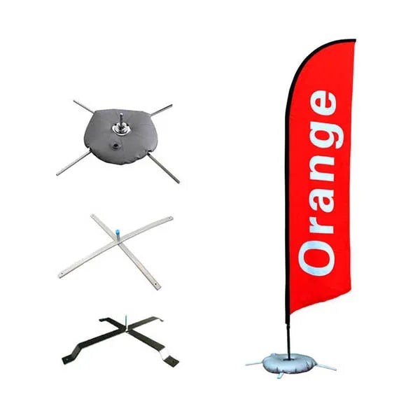 Knife Flag Set with Poles, Ground Stake, and Water Bag