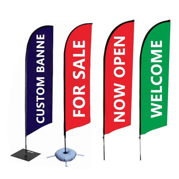 Knife Flag Set with Poles, Ground Stake, and Water Bag