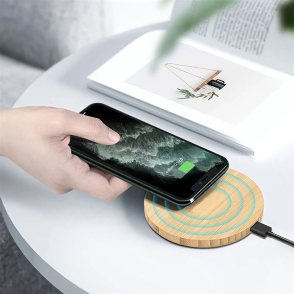 Bamboo Wood Wireless Battery Charger