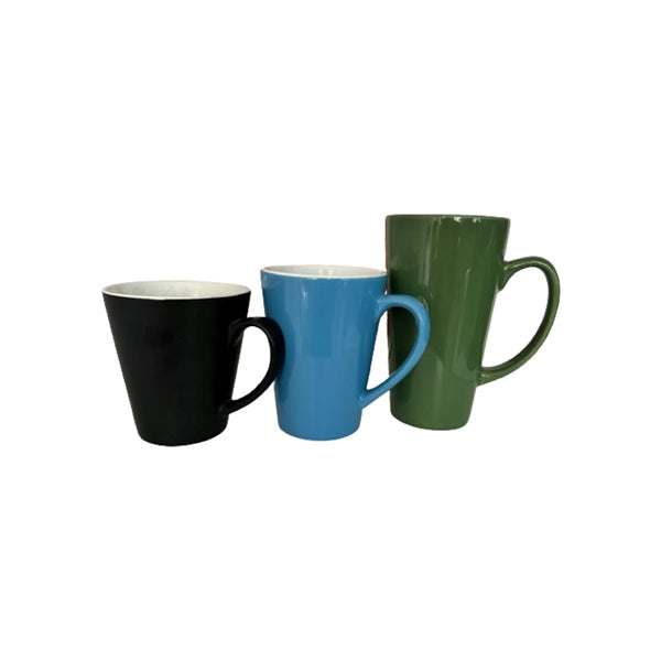 11 Oz Solid Color V-shaped Office Coffee Mug Cup