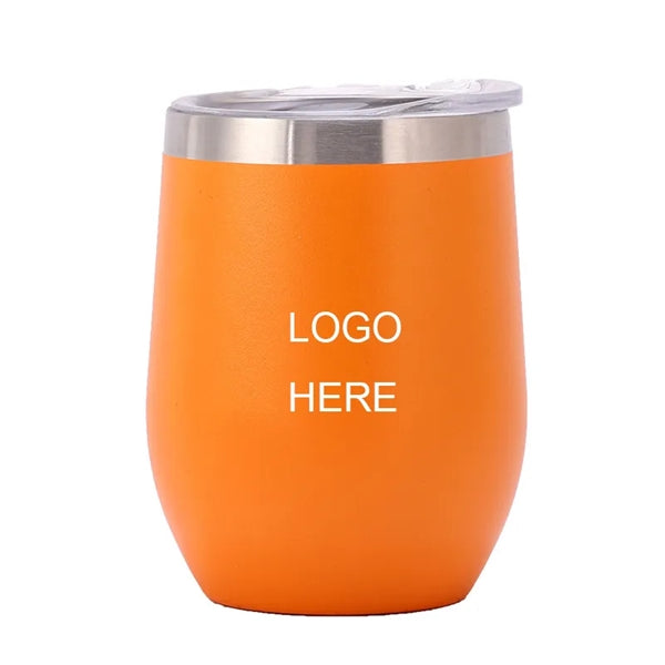 12oz Insulated Stainless Steel Travel Wine Tumbler with Lid