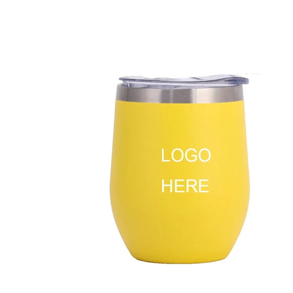 12oz Insulated Stainless Steel Travel Wine Tumbler with Lid