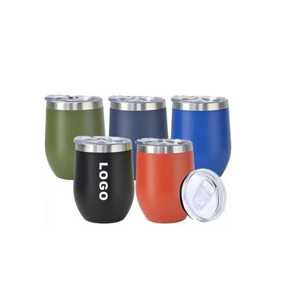 12oz Insulated Stainless Steel Travel Wine Tumbler with Lid