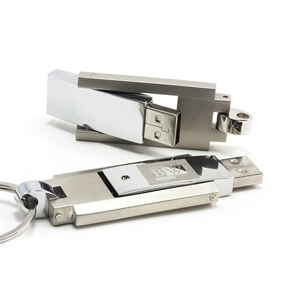 Chrome Steel With Keyring USB 3.0