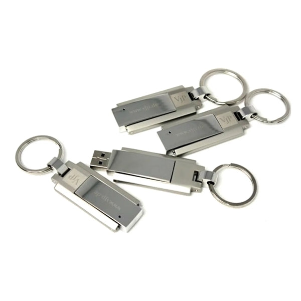 Chrome Steel With Keyring USB 3.0