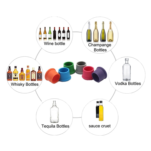 Food Grade Multi-Color Silicone Wine Bottle Lid