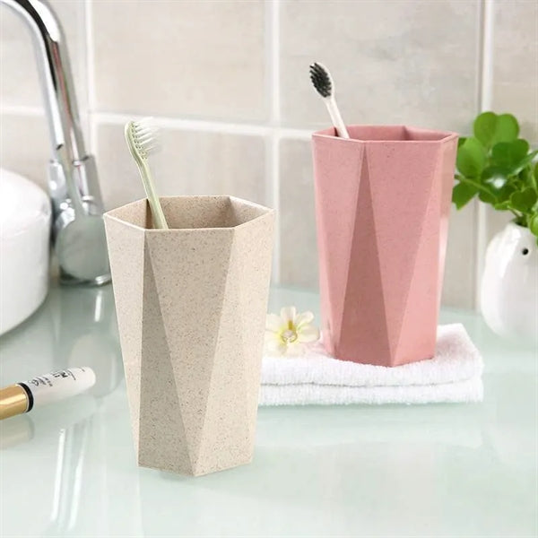 7oz wheat straw diamond-shaped cup