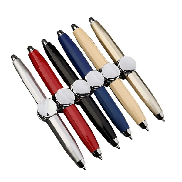 Light-emitting decompression fidget spinner pen