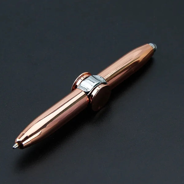 Light-emitting decompression fidget spinner pen