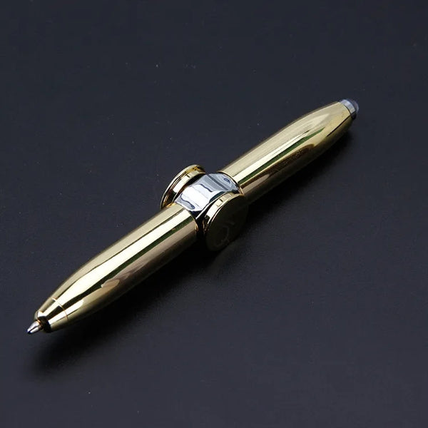 Light-emitting decompression fidget spinner pen