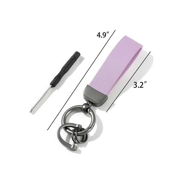 PU Leather Zinc Alloy Keychain With Screwdriver