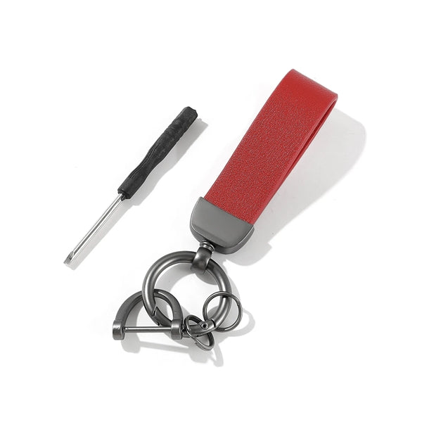 PU Leather Zinc Alloy Keychain With Screwdriver