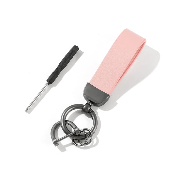 PU Leather Zinc Alloy Keychain With Screwdriver