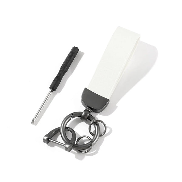 PU Leather Zinc Alloy Keychain With Screwdriver