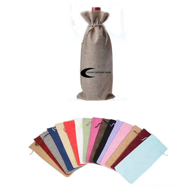 Red Wine Linen Gift With Closure String