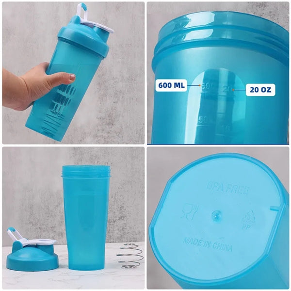 20 oz Shaker Bottle with Wire Whisk Ball