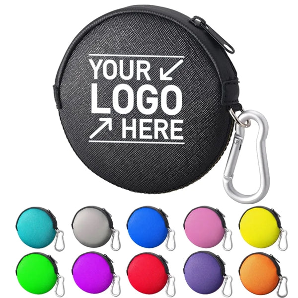 Neoprene Hanging Zippered Round Coin Pouch