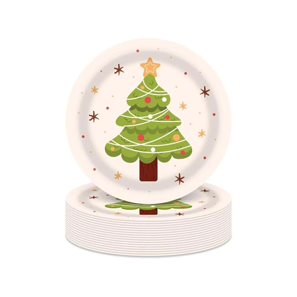 Festive 9in Disposable Paper Plates for Parties Celebration