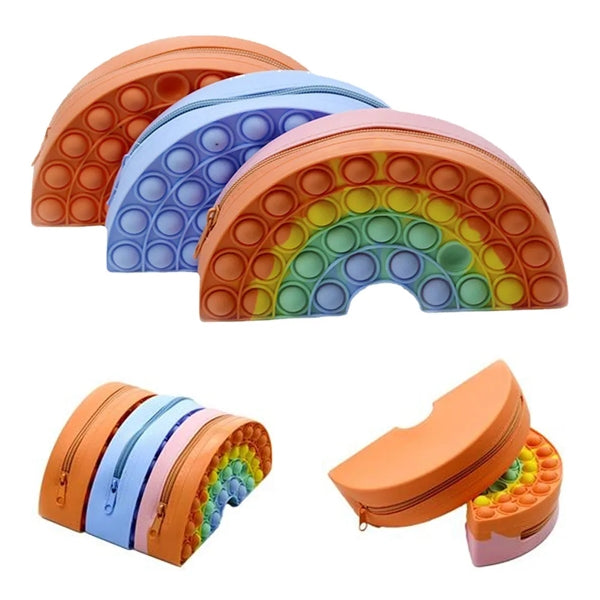 Fidget Silicone Pop Toy Easy to Carry Pencil Pouch