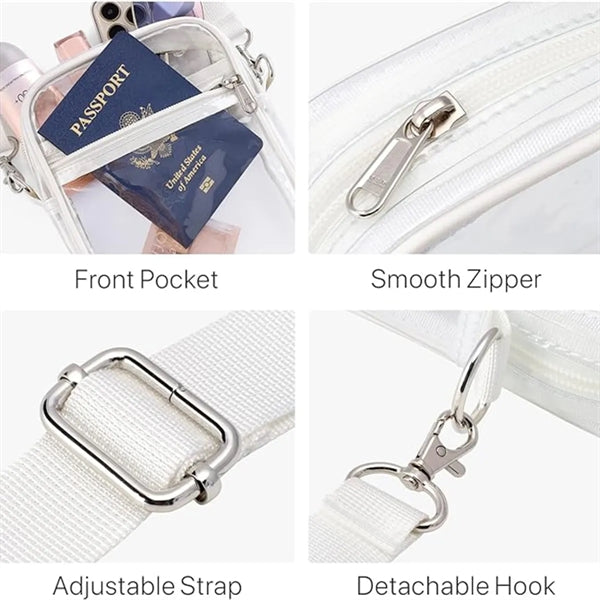 Transparent Waterproof Shoulder Crossbody Storage Coin Purse