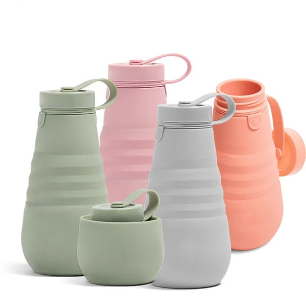 Silicone 17 oz Collapsible Portable Water Bottle