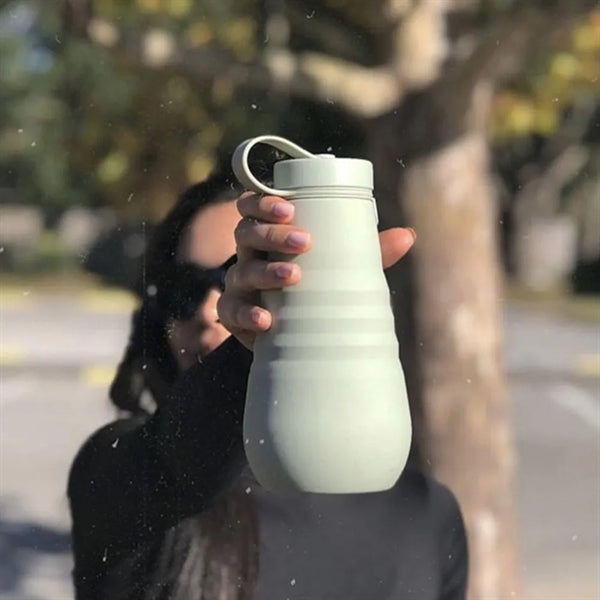 Silicone 17 oz Collapsible Portable Water Bottle