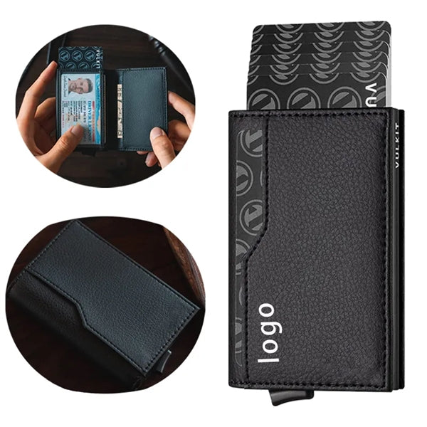 Genuine Leather Pop Up Credit Card Holder