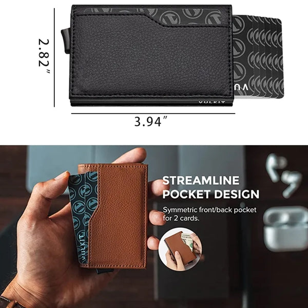 Genuine Leather Pop Up Credit Card Holder