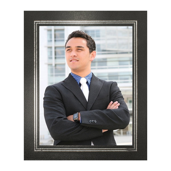 Leatherette Picture Frame holds 8.5"x11" photo or insert