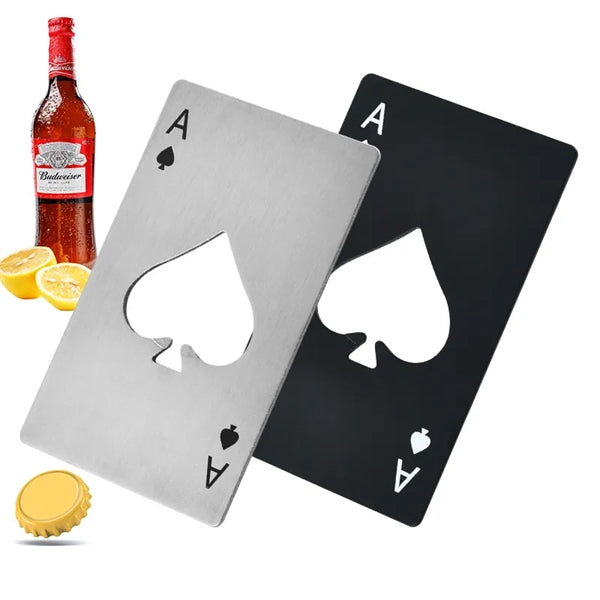 Stainless Steel Poker Card Bottle Opener