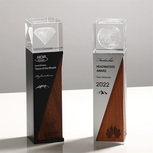 Metal and Wood Crystal Award