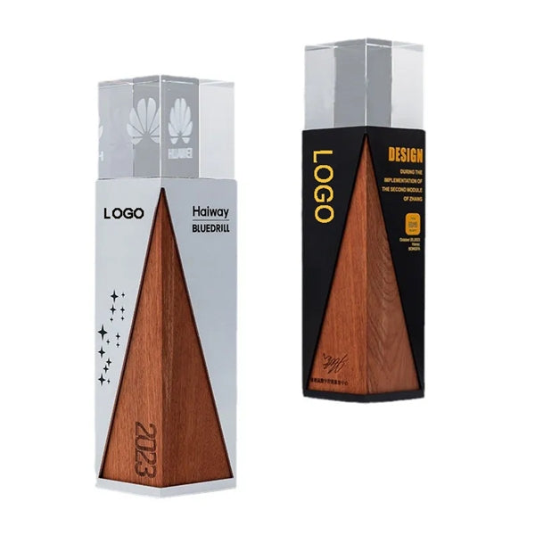Metal and Wood Crystal Award
