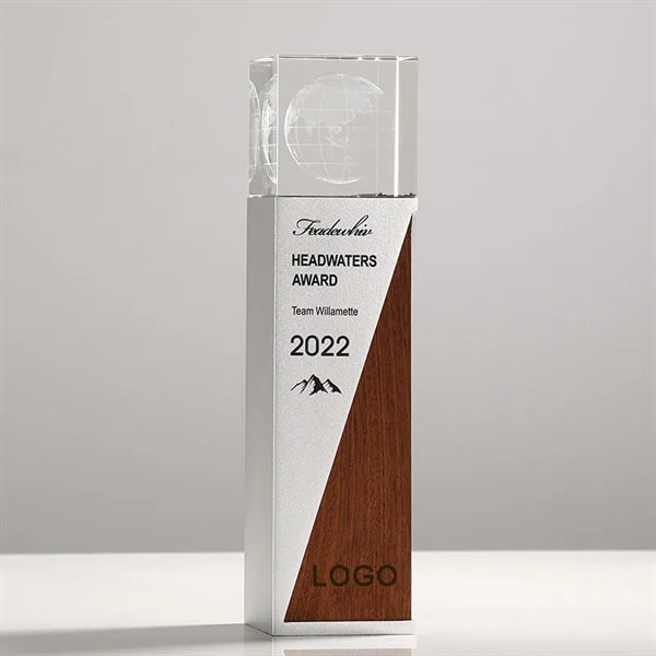 Metal and Wood Crystal Award