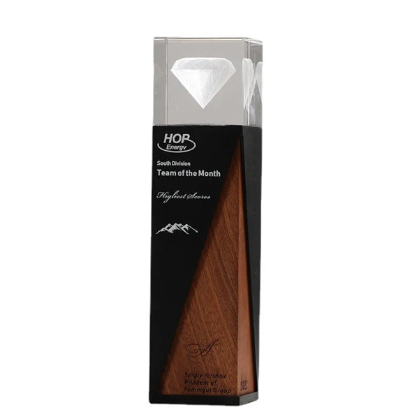 Metal and Wood Crystal Award