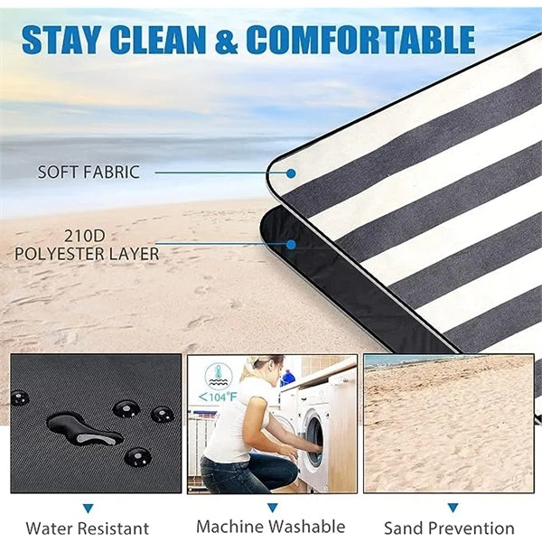 Picnic Blanket, 2 in 1 Outdoor Waterproof Throw Blanket