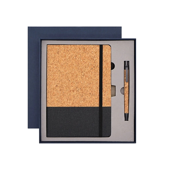 A5 Cork Spliced Linen Notebook