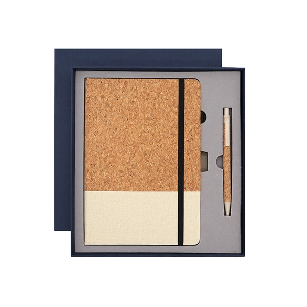 A5 Cork Spliced Linen Notebook
