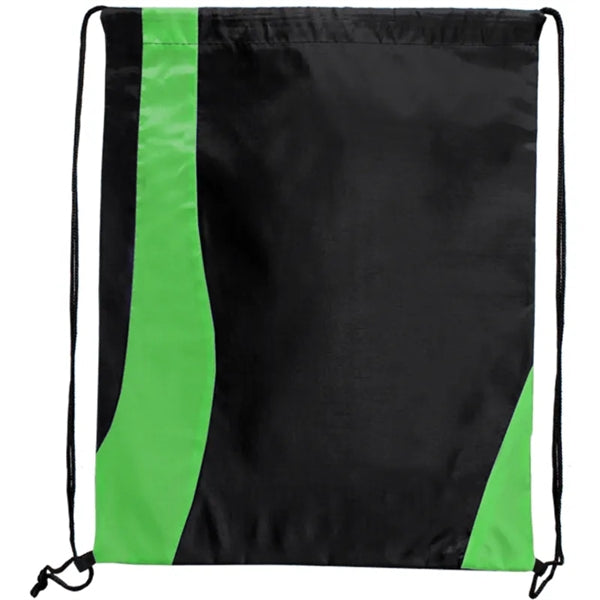 Two Tone Wavy Drawstring Tote Bags