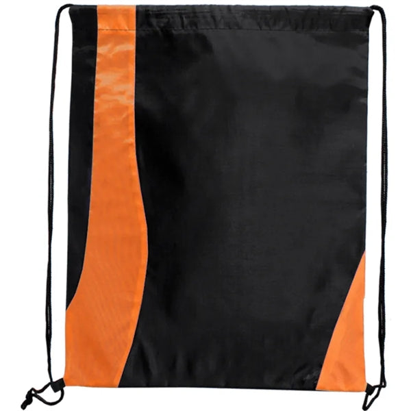 Two Tone Wavy Drawstring Tote Bags