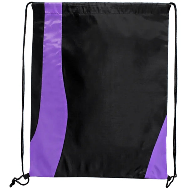 Two Tone Wavy Drawstring Tote Bags