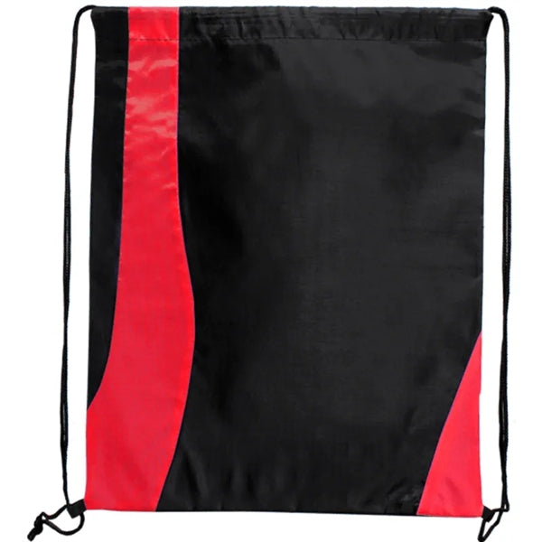 Two Tone Wavy Drawstring Tote Bags
