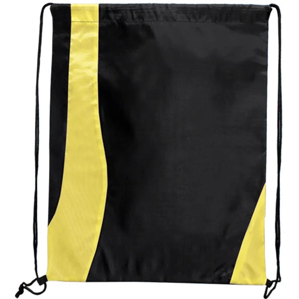 Two Tone Wavy Drawstring Tote Bags