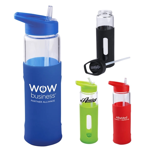 Champion 20 oz Glass Bottle with Sports Lid