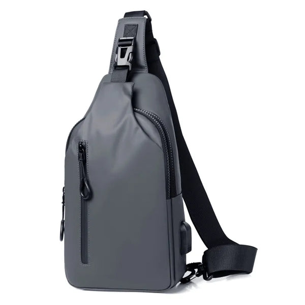 PU Men Sling Crossbody Anti Theft Shoulder Bag Daypack