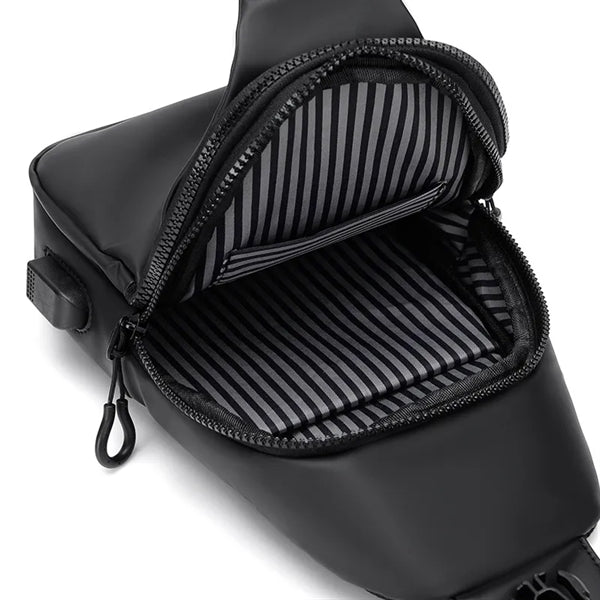 PU Men Sling Crossbody Anti Theft Shoulder Bag Daypack