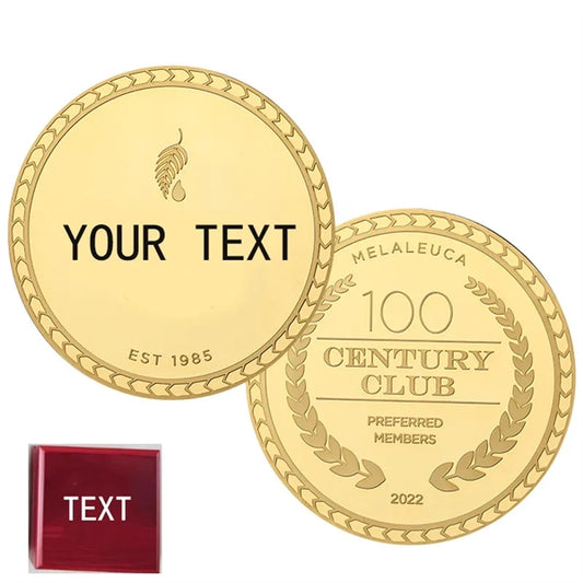 Commemorative Coins With A Wooden Box