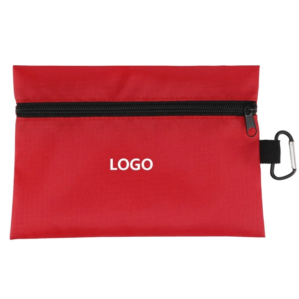 Ripstop Utility Zipper Pouch With Carabiner